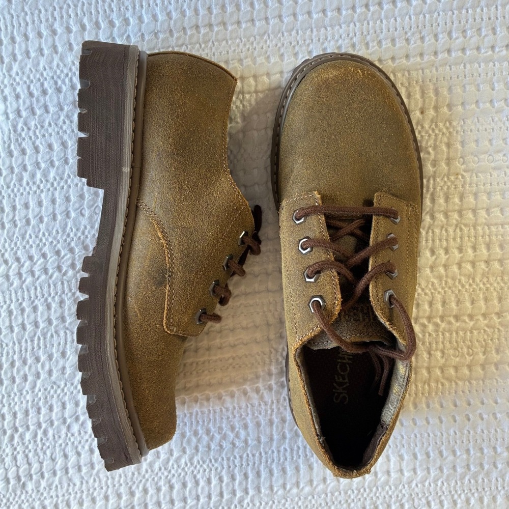 VTG Skechers Oxfords Y2K Chunky Lug Sole Brown Women 7 Grunge Leather